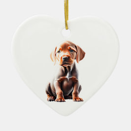 Personlig Vizsla Puppy Julgransprydnad Keramik