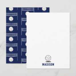 Personlig Volleyball Boll & Net Mönster Anteckningskort