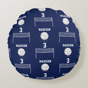 Personlig Volleyball Boll & Net Mönster Rund Kudde