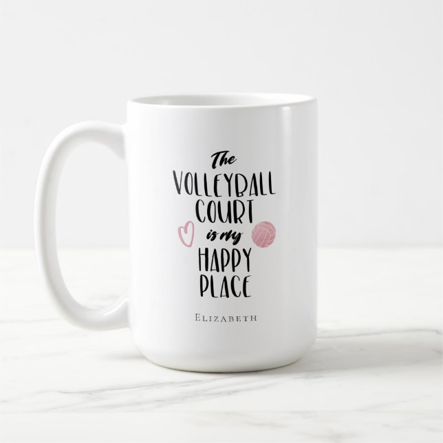 personlig volleyball Court lycklig ställe Kaffemugg (Vänster)