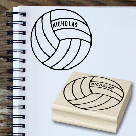 Personlig Volleyball Custom Name Wood Art Frimärke Stämpel