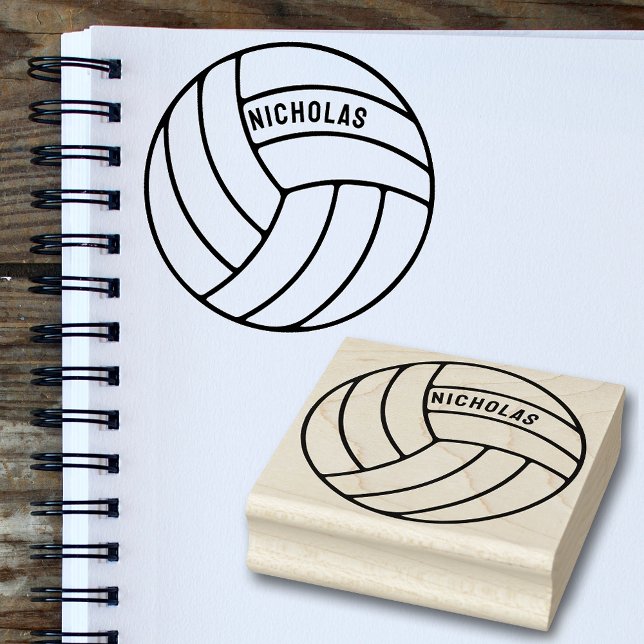 Personlig Volleyball Custom Name Wood Art Frimärke Stämpel (🏐 Personalize your volleyball gear with style! ✒️)