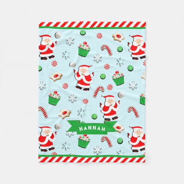 Personlig Volleyball Gift Fleecefilt (Framsidan)