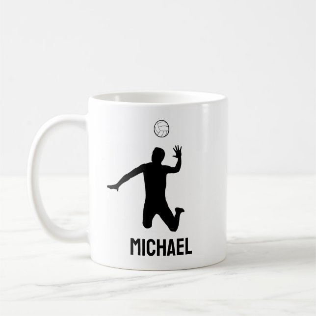 Personlig Volleyball,Gift för Volleyball Player Kaffemugg (Vänster)