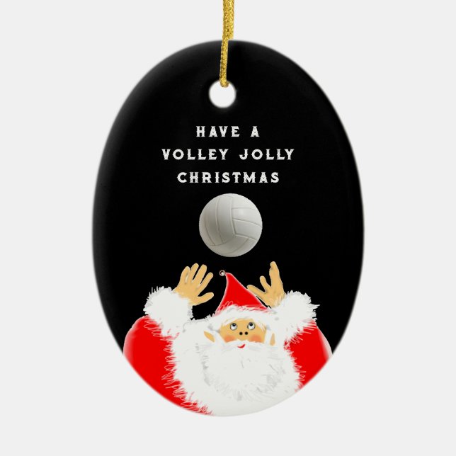 Personlig Volleyball Gift Julgransprydnad Keramik (Framsidan)