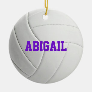 Personlig Volleyball Lila jul Julgransprydnad Keramik