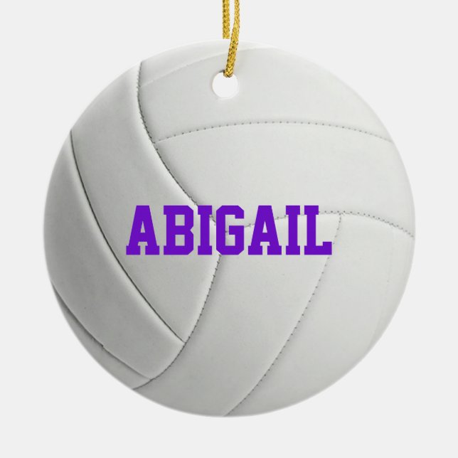Personlig Volleyball Lila jul Julgransprydnad Keramik (Framsidan)