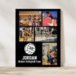 Personlig Volleyball Photo Collage Namn Team # Poster<br><div class="desc">Den här personligens volleyball-fotokollage poster dina favoritfoton från volleyball, en vit volleyball-grafik med spelarens jersey-nummer och ytterligare text, t.ex. namn och/eller team namn. Den här designen ställs in mot en valfri bakgrund färg - klicka bara på anpassa och sedan på den lilla öga-pipetten - matcha teamets färger! Skapa perfektens knapphändiga...</div>