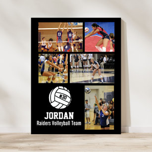 Personlig Volleyball Photo Collage Namn Team # Poster