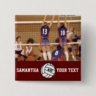 Personlig Volleyball Photo Namn Team # Knapp