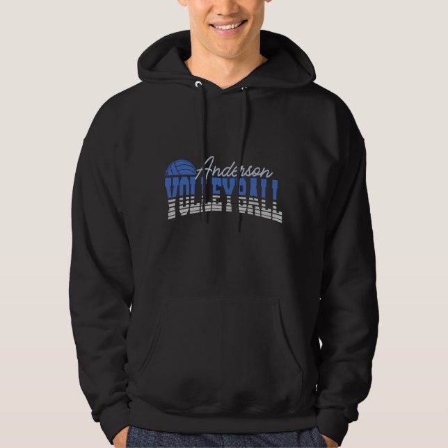 Personlig Volleyball Player ADD NAMN Team Champ Hoodie (Framsida)