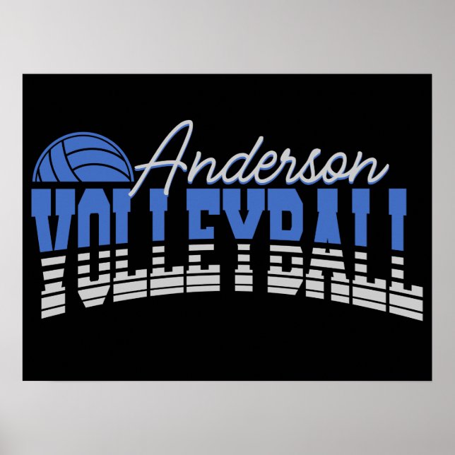 Personlig Volleyball Player ADD NAMN Team Champ Poster (Framsidan)