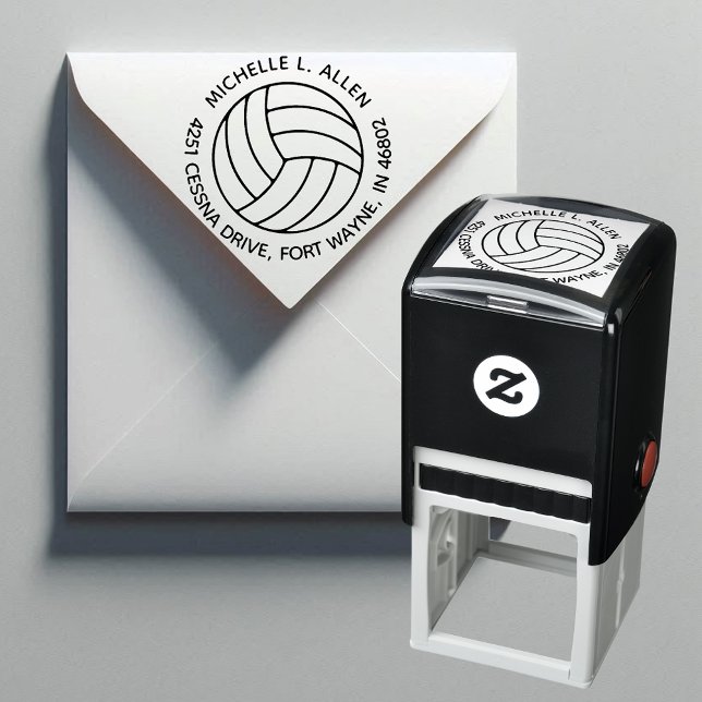 Personlig Volleyball Round Returadress Självfärgande Stämpel (🏐 Personalize your mail with volleyball flair! 📬)