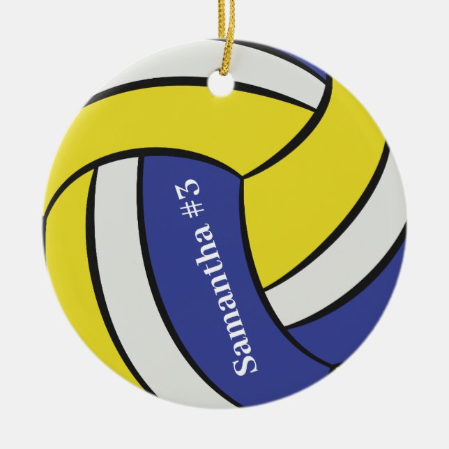 Personlig Volleyball Sports Julgransprydnad Keramik (Framsidan)