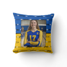 Personlig volleyboll blå och gul senior