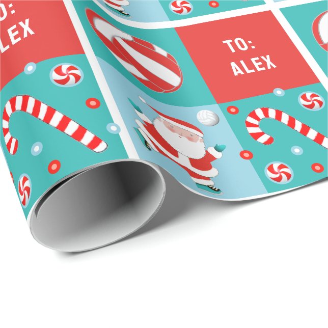 Personlig Volleyboll Jul Presentpapper (Rullad Hörn)