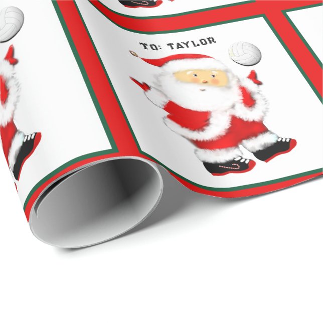 Personlig volleyboll julpresent presentpapper (Rullad Hörn)
