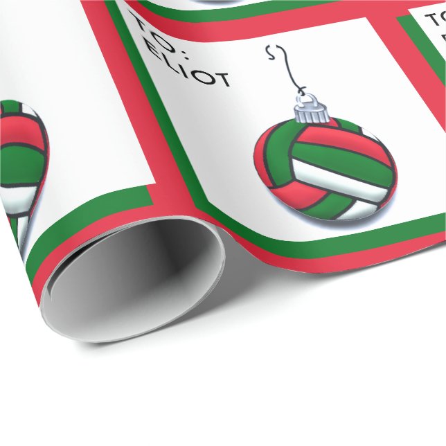 Personlig Volleyboll Julpresent Presentpapper (Rullad Hörn)