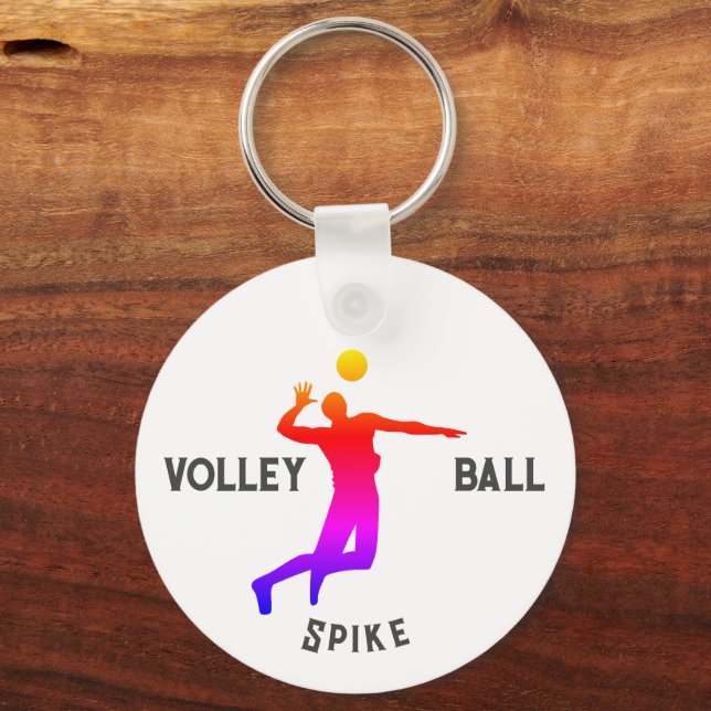Personlig Volleybollpresent För Pojkar & Flickor Nyckelring (Framsida)