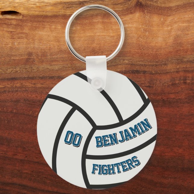 Personlig Volleybollpresent För Pojkar & Flickor Nyckelring (Framsida)