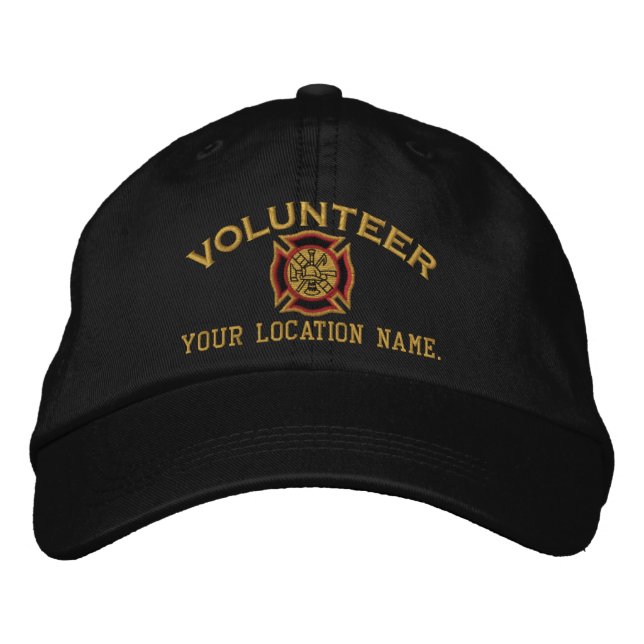 Personlig Volunteer Firefighter Embroidery Broderad Keps (Framsida)