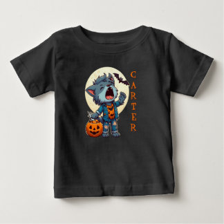 Personlig vrålande varulvsmonster med pumpa t shirt