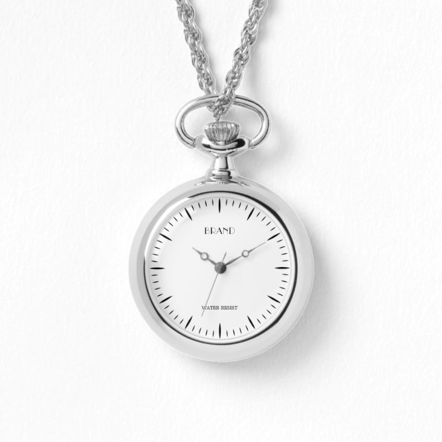 Personlig vuxen legering silver halsbandsur armbandsur (Framsida)