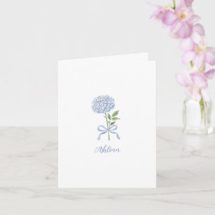Personlig vykort med blå hortensia