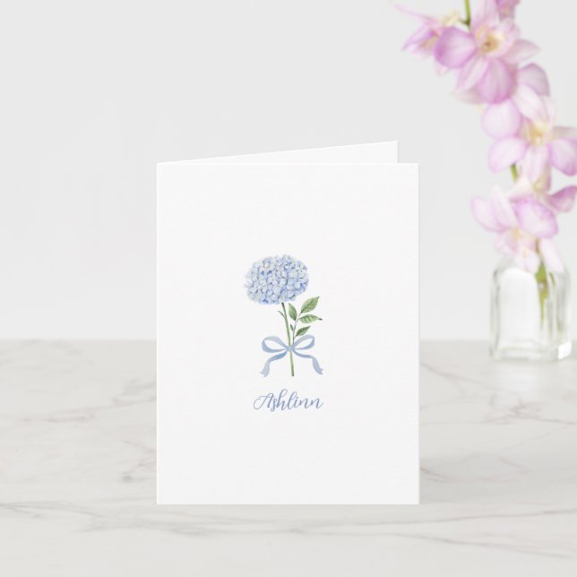 Personlig vykort med blå hortensia (Orkide)