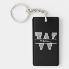 Personlig W Inledande Silver Monogram Ditt namn