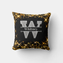 Personlig W Inledande Silver Monogram Ditt namn