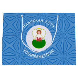 Personlig walesisk ängel Hanukkah-flagga 