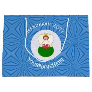 Personlig walesisk ängel Hanukkah-flagga