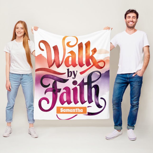 Personlig Walk by Faith Christian Fleecefilt (På plats)