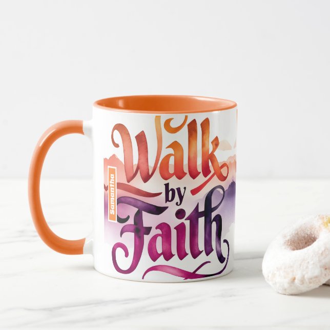 Personlig Walk by Faith Christian Mugg (Med munk)