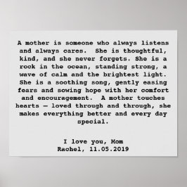 Personlig Wall Art Gift för Mamma med Ord Poster