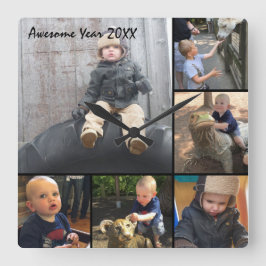 Personlig Wall Clock Family eller Couple's Photos Fyrkantig Klocka