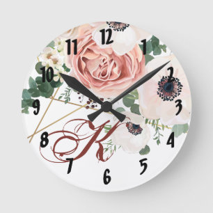 Personlig Wall Clock Geometric Garden Ro Anem Rund Klocka