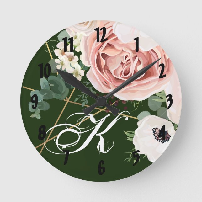 Personlig Wall Clock Geometric Garden Ro Hunt Rund Klocka (Framsida)