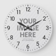 Personlig Wall Clocks Anpassningsbar Big Round Pho