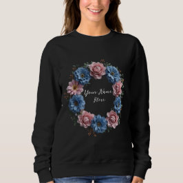 Personlig Wandemin Dusky Red and Blåa blommor T Shirt