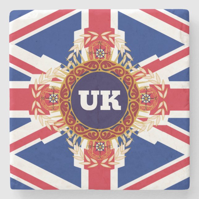 Personlig Warped UK Monogram Stenunderlägg (Framsidan)
