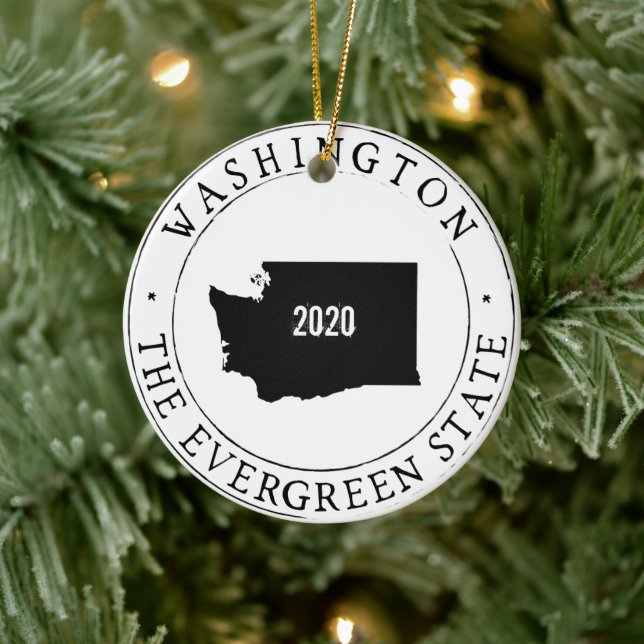 Personlig Washington State Ornament! Julgransprydnad Keramik (Träd)