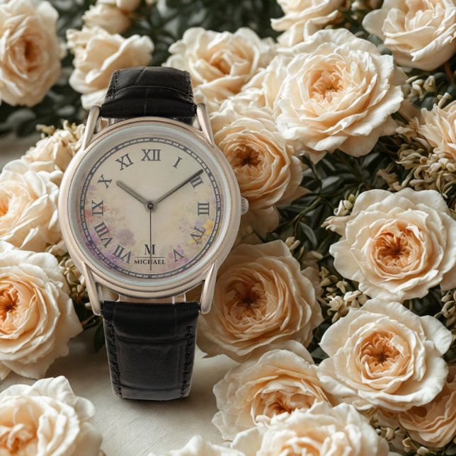 Personlig Watercolor Blommigt Manar's Watch Armbandsur (Skapare uppladdad)