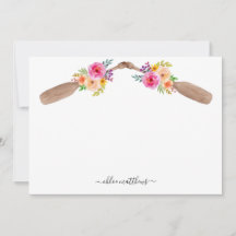 Personlig Watercolor Blommigt Paddles Nautical