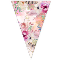 Personlig Watercolor Blommigt Party Bunting