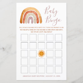 Personlig Watercolor Boho Rainbow Baby Bingo
