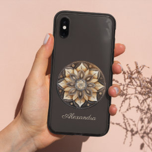 Personlig Watercolor Brown Blommigt Mandala