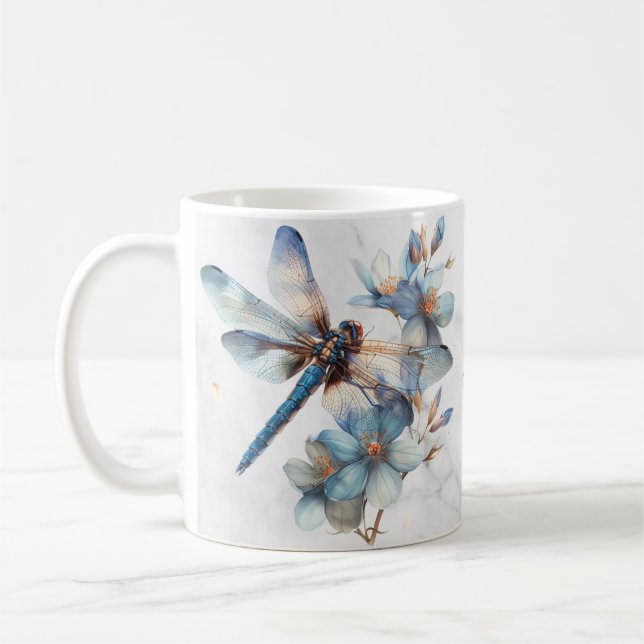 Personlig Watercolor Dragonfly Mugg (Vänster)