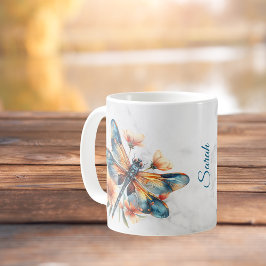 Personlig Watercolor Dragonfly Mugg